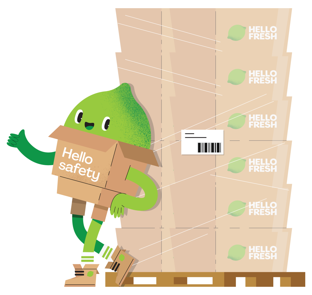 Veiligheidsmascotte Larry the Lime - Veiligheidscampagne HelloFresh