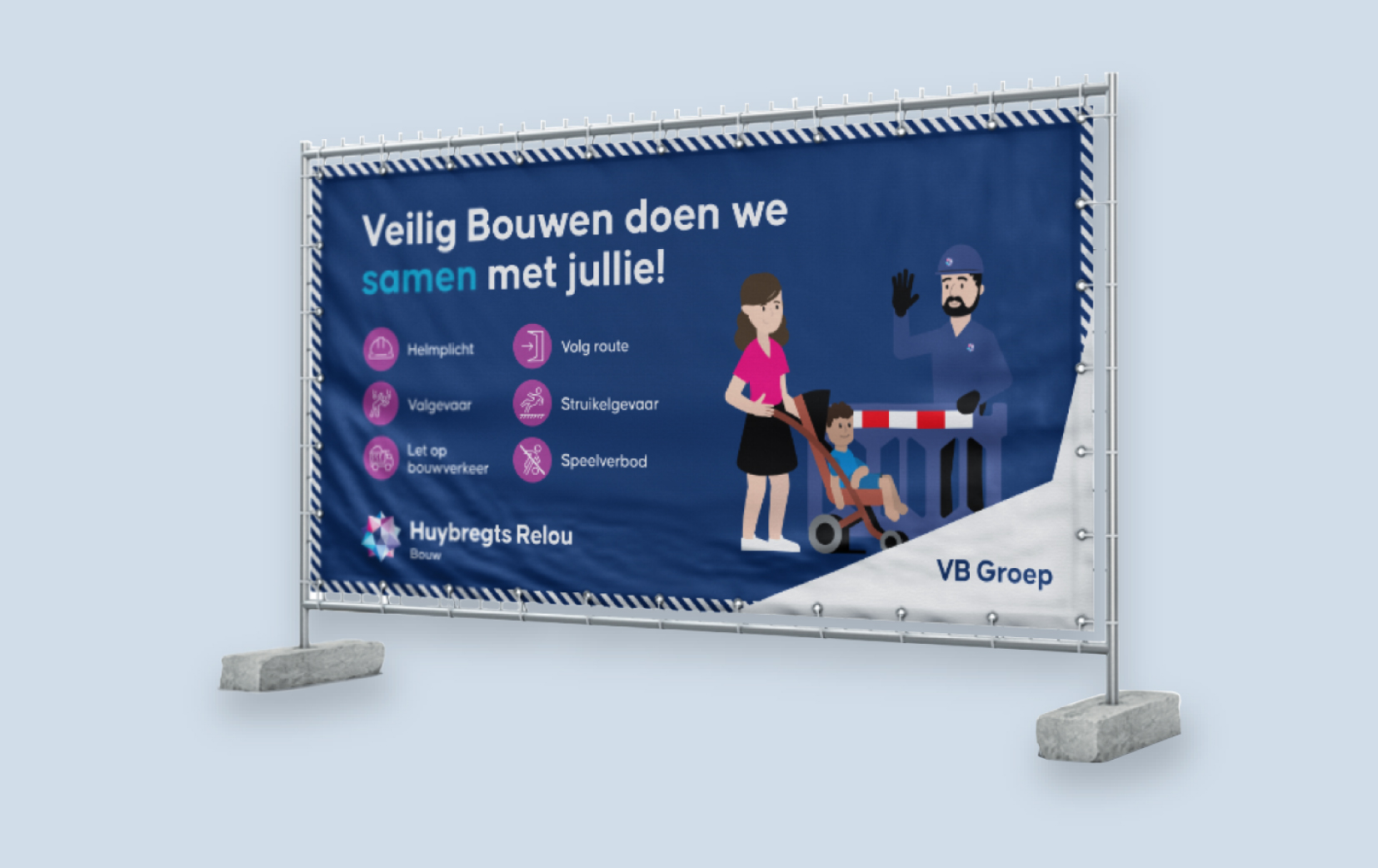 Veiligheidscampagne communicatiemiddelen - bouwhekdoek